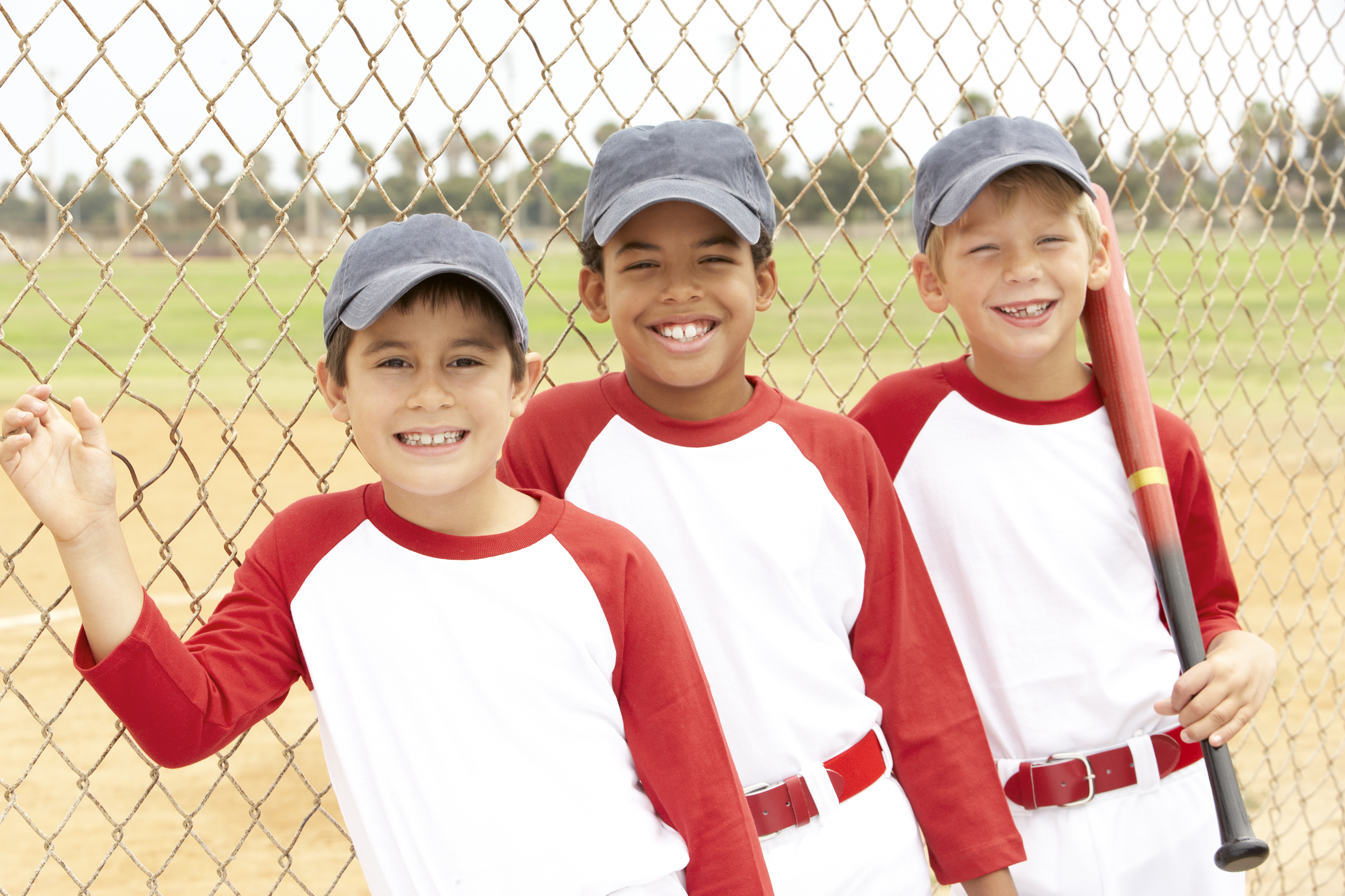 Group of kids playing baseball